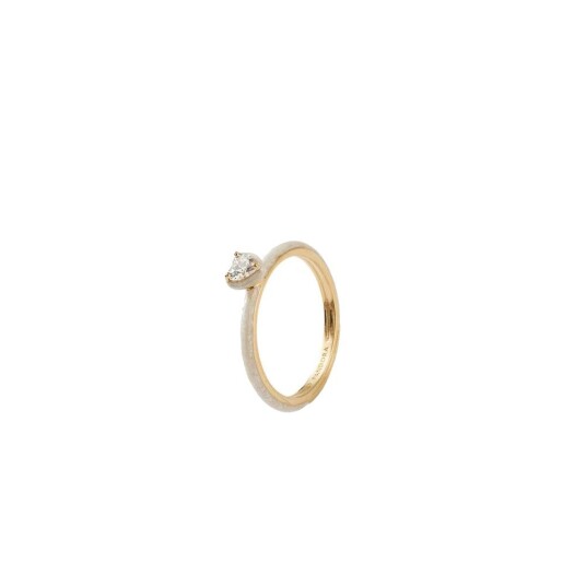 Pandora Heart 14K Gold-Plated Ring With Clear Cubic Zirconia And Shimmering White Enamel - White - 54