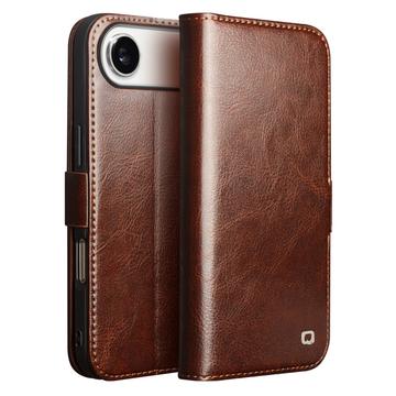 Qialino iPhone Air Classic Lommebok deksel I Lær   Mørkebrun