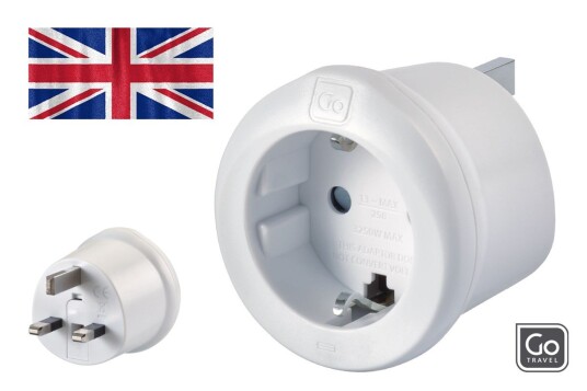 Go Travel Type G EU til UK Reiseadapter for Strøm – Ideell for Reiser Go Travel Type G EU til UK Reiseadapter for Strøm – Ideell for Reiser