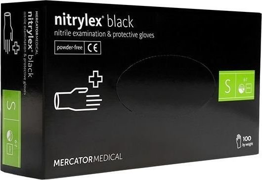Mercatormedical Mercator Medical Examination Gloves Nitrylex Black Size. S 100Pcs. Rd30104002