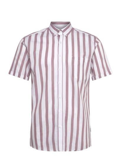 Lindbergh Striped Cotton/Linen Shirt S/Sstriped Cotton/Linen Shirt S/S   Multi/patterned   XXXL