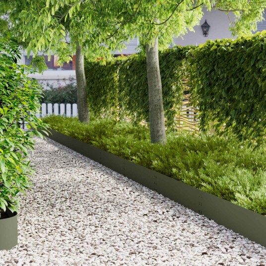 vidaXL Gjerdekant 10 stk. 100 x 25 cm Stål Olivengrønn