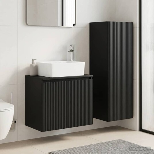 vidaXL Baderomsinnredningssett 2 stk. Svart 33 x 34,5 x 100 cm