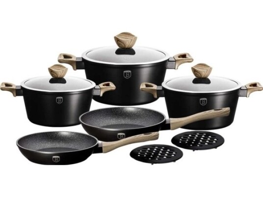 Berlinger Haus Granite Pot Set Berlingerhaus Bh 1533 Ebony Maple