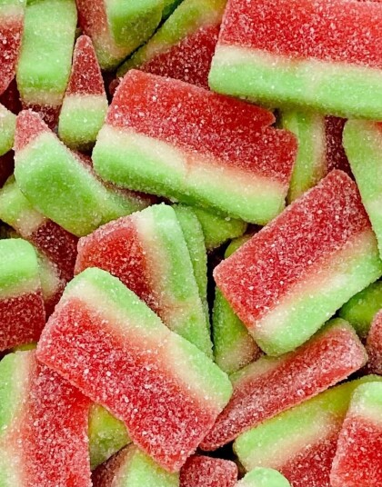 1 kg Damla Sour Gummy Watermelons   Pose med Sure Vannmelonformede Vingummibiter