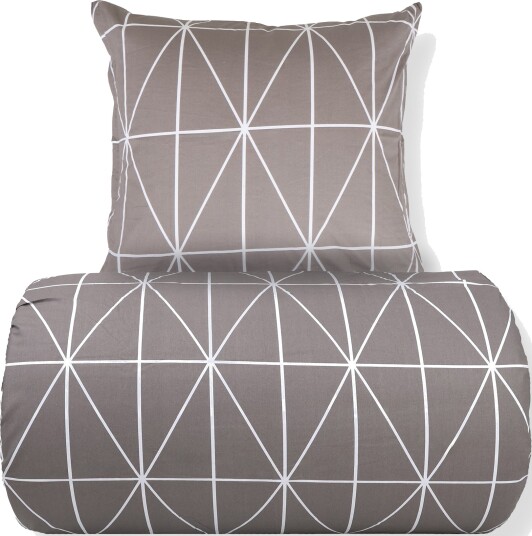 Nordstrand Home Sengetøy 140x200 cm 100% bomull Grått med hvitt harlekinmønster Nordstrand Home Sengetøy 140x200 cm 100% bomull Grått med hvitt harlekinmønster