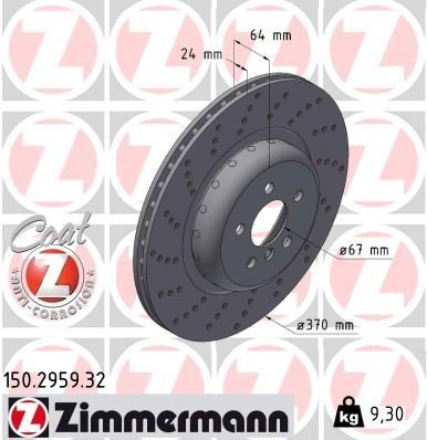 Bremseskive ZIMMERMANN 150.2959.32
