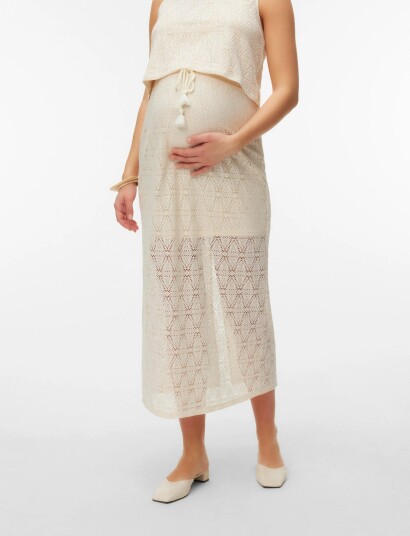 Vero Moda Maternity Vmmmaya Ankel Skirt Jrs Cream L