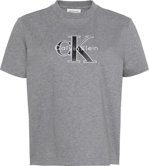 Calvin Klein Jeans Hero Ss Classic Monologo Cneck T MED GREY HEATHER S Calvin Klein Jeans Hero Ss Classic Monologo Cneck T MED GREY HEATHER S