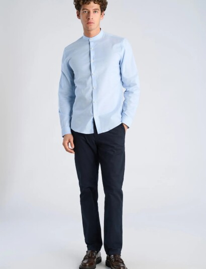 Lindbergh Yarn Dyed Oxford Superflex Shirt Blue S Lindbergh Yarn Dyed Oxford Superflex Shirt Blue S