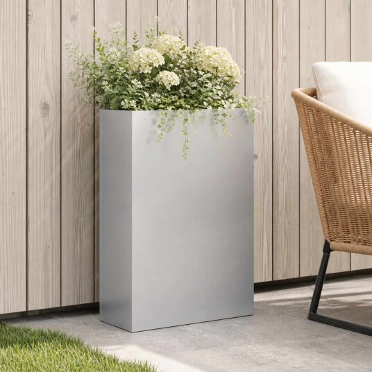 vidaXL Hageblomsterpotte Sølv 50 x 20 x 75 cm Galvanisert stål