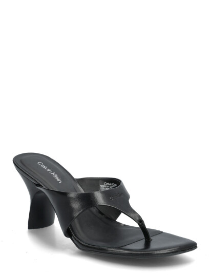 Calvin Klein Sculpt Kitt Heel Sndl Thong Lth Black 37