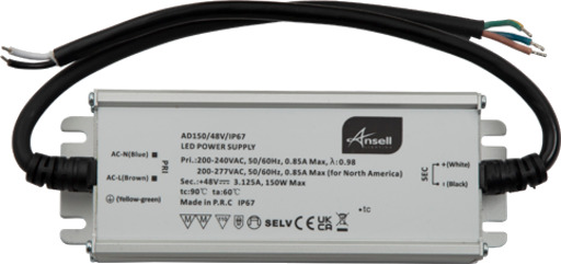 Ansell Lighting utendørs LED driver 48V 150W