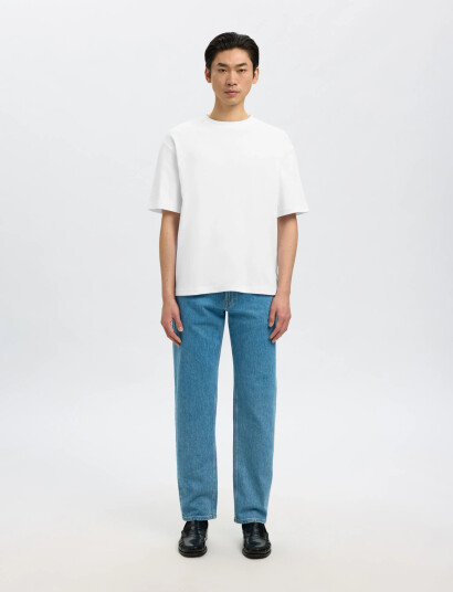 Selected Slhlooseoscar Ss O-Neck Tee Noos - White - XL