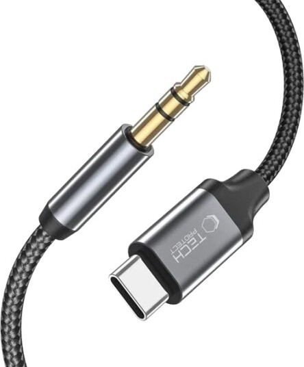 Tech Protect UltraBoost USB C Mini Jack 3.5mm kabel 1m svart Tech Protect UltraBoost USB C Mini Jack 3.5mm kabel 1m svart
