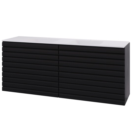 Linn Bad Selma Eikestav 2 Skuffer Heltre D45cm Servantskap Svart eik / 160cm Valgfri