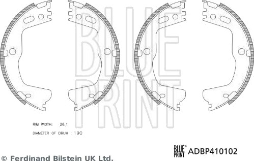 BLUE PRINT ADBP410102 Bremsesko sett BLUE PRINT ADBP410102 Bremsesko sett
