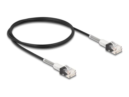 Delock Koblingskabel Rj-45 Hann Til Rj-45 Hann 1 M 3 Mm Utp Cat 6A Slank Halogenfri Formstøpt Svart