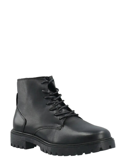 Bianco Biagina Lace Up Boot Smooth Leather - Black - 40