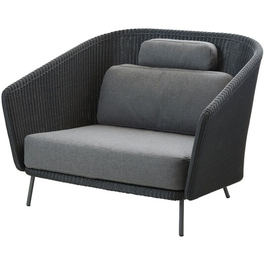 Cane-line Mega Lounge lenestol Graphite inkl. Airtouch-putesett Cane-line Mega Lounge lenestol Graphite inkl. Airtouch-putesett
