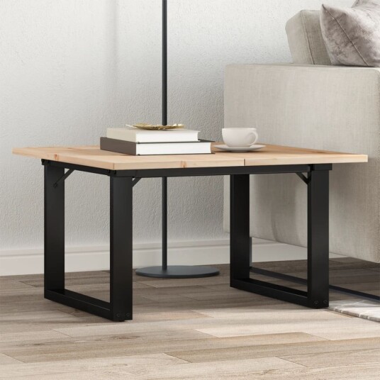 Salongbord O-ramme 70x70x40 cm heltre furu og støpejern 3282661