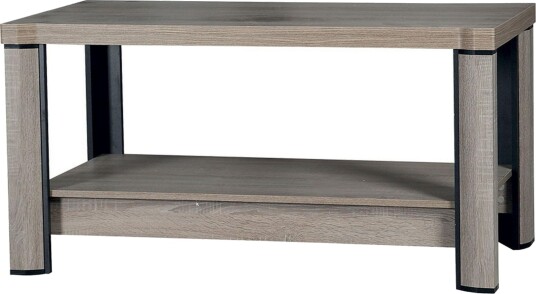 Chezum Sofabord 120 cm med Oppbevaringshylle - Tryffel/Beige/Grå