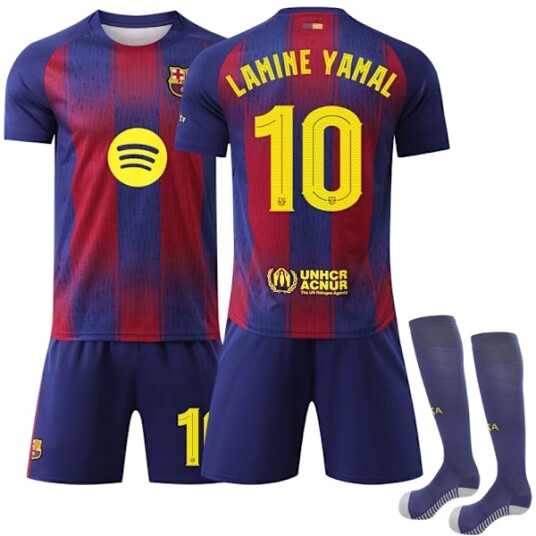2025 2026 Barcelona Hjemme Barn Fotballtrøye Nr 10 Yamal LaLiga