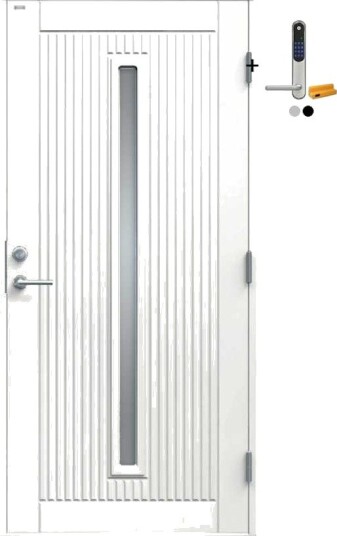 Ytterdør Diplomat Athena Klart Glass med Yale Doorman Classic Home