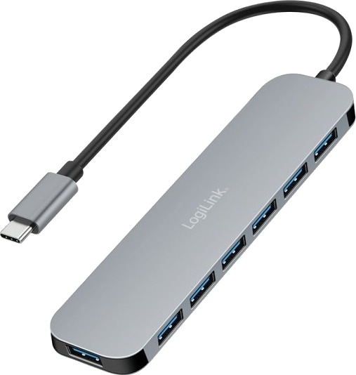 Logilink Usb-C-Hub, 7 Porter, Usb 3.2 Gen 1, 7X Usb-A Alu