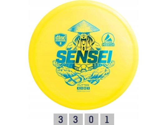 Discgolf Discmania Putter Sensei Active Premium Gul 3/3/0/1