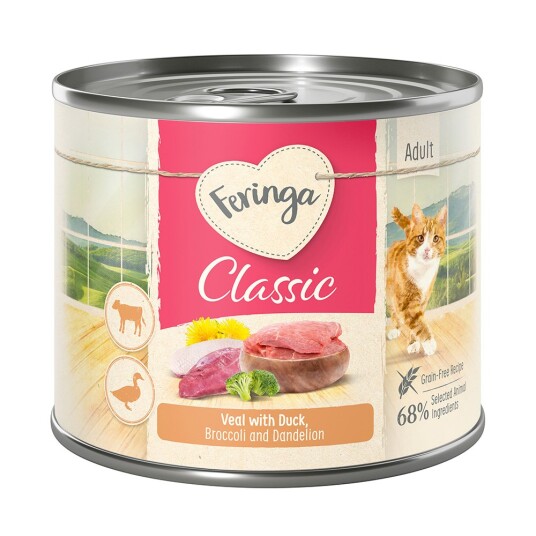 20% Rabatt! Feringa Våtfôr 12 X 200 G Classic Meat Ente & Kalv 12 X 200 G