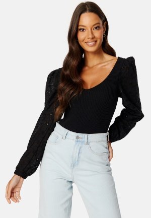 ONLY Nadia LS Wrap V-Neck Knit Black Detail:DTM XS ONLY Nadia LS Wrap V-Neck Knit Black Detail:DTM XS