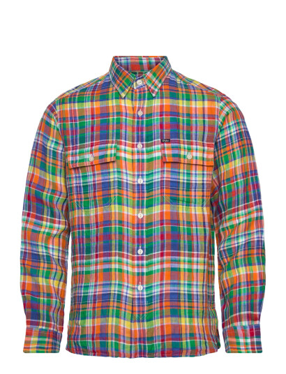 Polo Ralph Lauren Classic Fit Plaid Linen Workshirt Multi/patterned XL Polo Ralph Lauren Classic Fit Plaid Linen Workshirt Multi/patterned XL