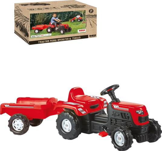 Dolu Ranchero Tråtraktor Med Tilhenger Rød