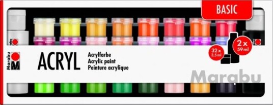 Marabu Acryl Basic Multi Acryl Maling Væske 34 Stykker | Marabu Acryl Basic Multi Acryl Maling Væske 34 Stykker |