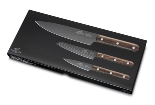 Lion Sabatier Phenix Knivsett svart / tre - 3 deler