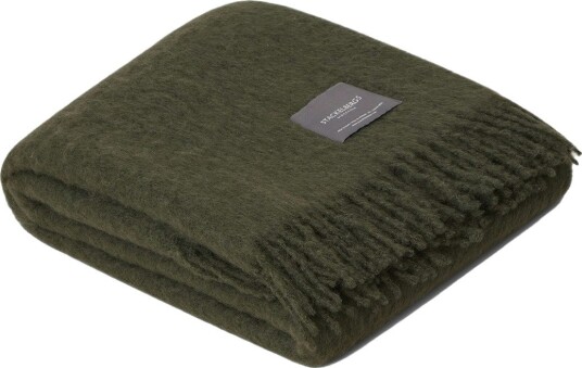 Mohair Pledd 130x170 cm, Moss Green