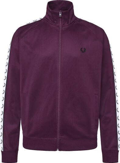 Fred Perry Contrast Tape Track Jkt   PLUM   XS