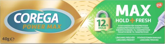 Corega Max Hold + Fresh Festekrem til tannproteser, 40 g