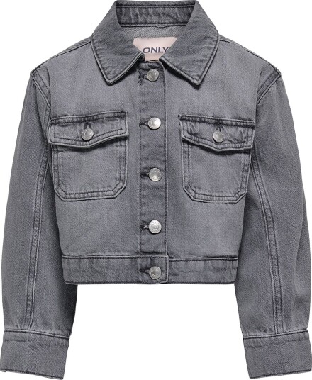 Kids Only Denimjakke Noos KogLumi Medium+ Grey Denim Kids Only 10 år (140) Denimjakker Grå