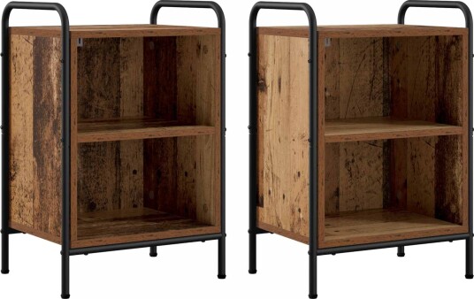 vidaXL Nattbordskap 2 stk. Gammelt tre 40 x 30 x 60 cm Konstruert tre