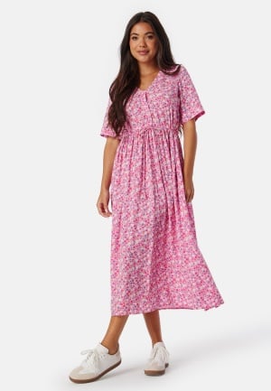 Pieces Pctala String Tie Midi Dress Hot Pink XL Pieces Pctala String Tie Midi Dress Hot Pink XL