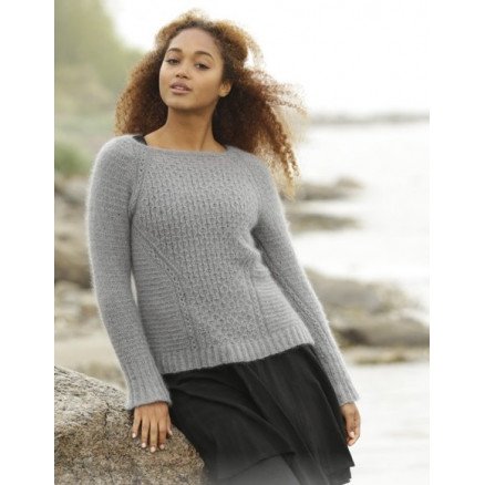 Misty Harbor by DROPS Design Genser Strikkeoppskrift str S XXXL