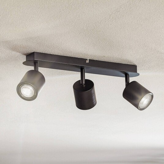 Luminex Modo takspotlight i svart tre lamper