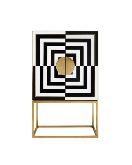 OP Art barskap svart/hvit