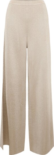 Malina Ammie Metallic Milano Knitted Trousers   Gold   XL