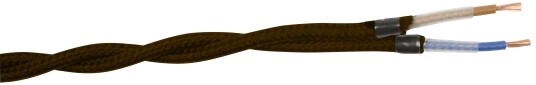 Gelia 4070910111 Tekstilkabel SKK, 2X0,75 tvunnet, 25 m Brun