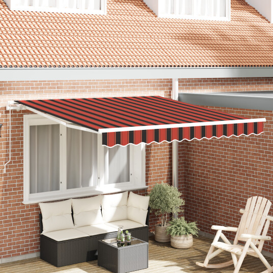 vidaXL Innvendbar Markise Stripete Oransje og Brunt 350 x 250 cm stoff
