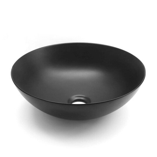Bathco Lys Toppmontert Servant Ø40x14 cm, uten overløp, Sort Matt Bathco Lys Toppmontert Servant Ø40x14 cm, uten overløp, Sort Matt