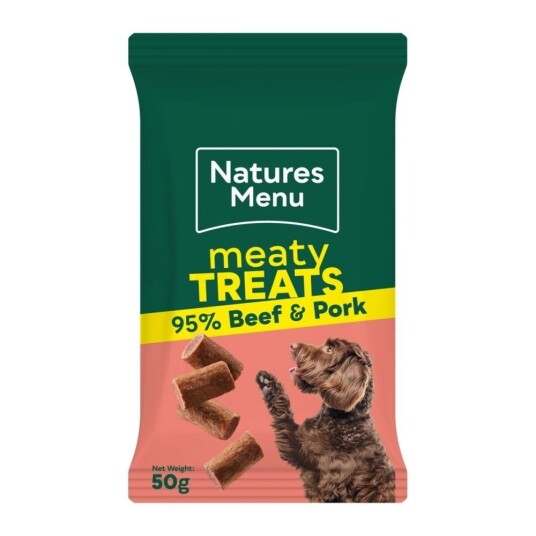 Natures Menu Dog Godbiter Med Storfe Og Svinekjøtt 50G